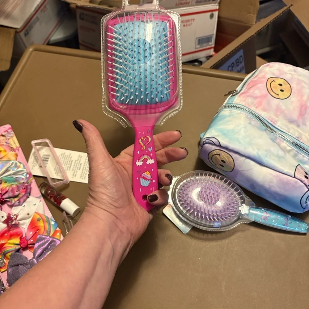 JoJo Siwa Pink and Purple Hair Brush with Star Design
